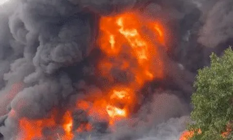 Cháy lớn tại nhà xưởng ở Hưng Yên, khói đen bốc cao ngùn ngụt