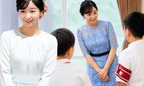Công chúa Kako ghi điểm với váy ren xanh nhạt, khí chất tiểu thư càng nhìn càng cuốn
