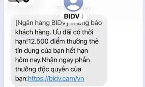 Cảnh báo lừa đảo từ tin nhắn thông báo "điểm thưởng sắp hết hạn"