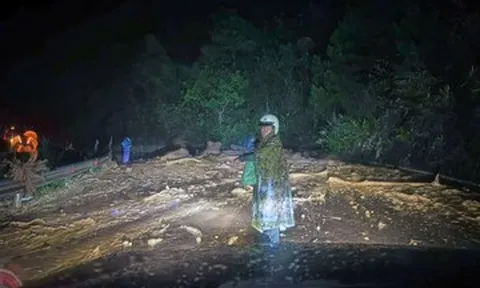 Sạt lở đèo gây chia cắt tạm thời quốc lộ 20 qua Lâm Đồng
