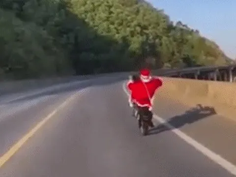 Khởi tố thanh niên đóng "ông già Noel" bốc đầu xe máy ở Thái Nguyên