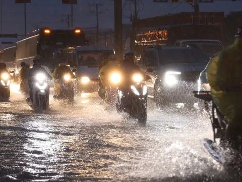 TP HCM: Trời mưa tầm tã kèm theo sấm chớp và dông gió mạnh