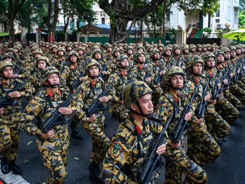 Các khối đã tập hợp đầy đủ tại Quảng trường Ba Đình, sẵn sàng cho lễ tổng duyệt