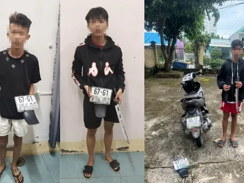 "Chặt biển số xe" để khoe trên mạng xã hội, 3 đối tượng bị bắt