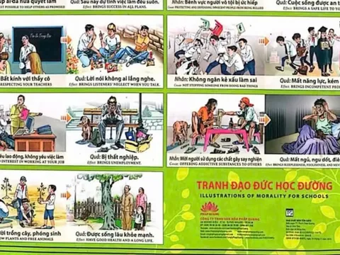 Trường tiểu học treo tranh “luật nhân quả”: Cơ quan chức năng lên tiếng