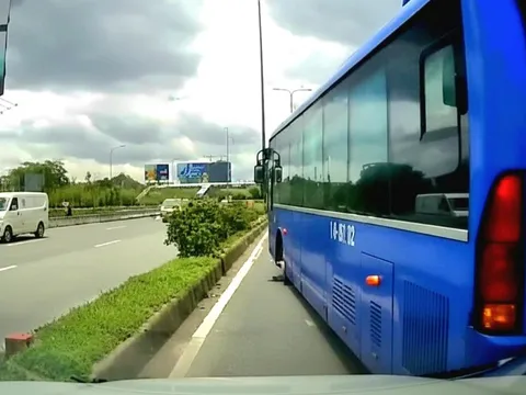 Đình chỉ tài xế xe buýt 56 chuyển làn sai, tạt đầu ô tô nguy hiểm