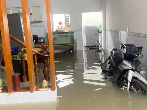 Đồng Nai nhiều nơi ngập nặng sau mưa lớn, xe ô tô lật ngang