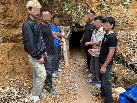 Phát hiện, bắt quả tang 7 người tổ chức khai thác vàng trái phép