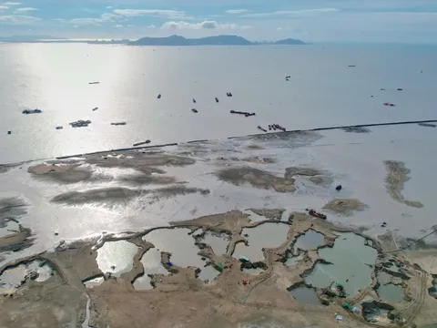 Flycam hiện trạng dự án đô thị lấn biển Cần Giờ sau gần nửa năm khởi công