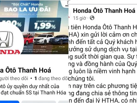 Honda Ôtô Thanh Hóa lên tiếng vụ lùm xùm báo giá lan truyền trên mạng xã hội