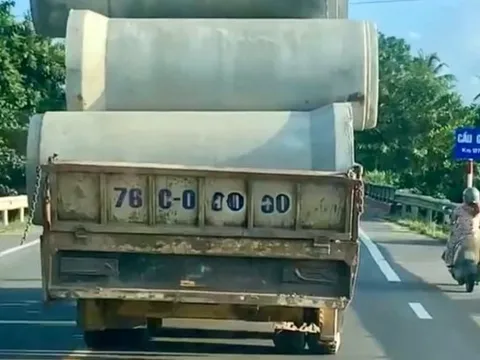 Bị phạt 20 triệu đồng vì chở ống cống bê tông không chằng buộc