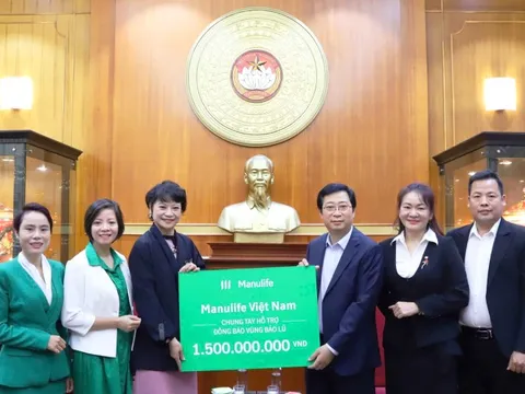 Manulife quyên góp 1,5 tỉ đồng hỗ trợ đồng bào miền Bắc bị ảnh hưởng thiên tai