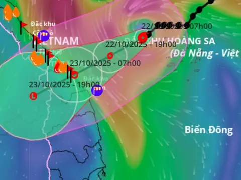 Bão số 12 Fengshen cách Đà Nẵng 240 km, gây mưa rất to từ đêm nay, cục bộ tới hơn 800 mm