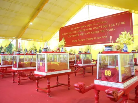 Xúc động lễ truy điệu, an táng 34 hài cốt liệt sĩ quy tập ở Thành cổ Quảng Trị và Trường Bồ Đề