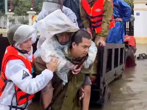 VIDEO: Những "bông hoa" kiên cường trong tâm lũ dữ