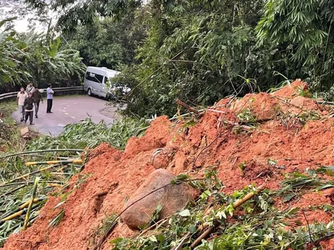 Đèo Gia Bắc sạt lở 7 điểm, quốc lộ 28 qua Lâm Đồng bị chia cắt