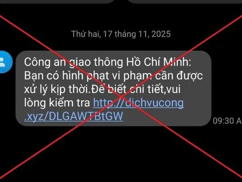 Cảnh báo tin nhắn lừa đảo thông báo “phạt nguội” của Cảnh sát giao thông