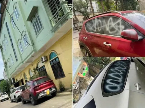 Xôn xao hình ảnh nhiều xe ô tô bị xịt sơn khi đậu bên đường