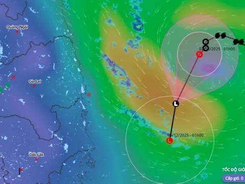 Áp thấp nhiệt đới vẫn "luẩn quẩn" trên Biển Đông, miền Trung bắt đầu đợt mưa lớn