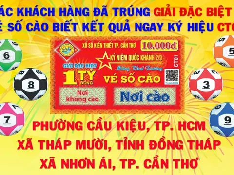Thông tin về 4 giải đặc biệt của vé số cào Cần Thơ
