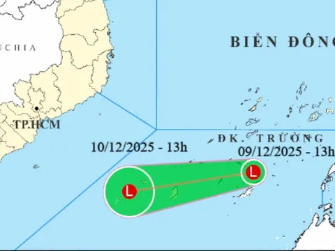 Áp thấp hình thành ở Nam Biển Đông, vùng biển Khánh Hòa - Cà Mau gió mạnh, sóng cao