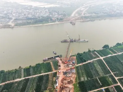 Cận cảnh đại công trường cầu Mễ Sở gần 4.900 tỷ đồng nối Hà Nội - Hưng Yên