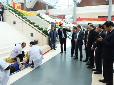 Bộ Y tế diễn tập cấp cứu, sẵn sàng bảo đảm y tế cho Đại hội XIV