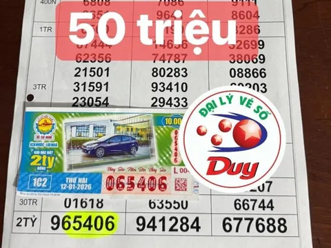 Xổ số miền Nam: Chiều 13-1, đại lý tìm người trúng giải độc đắc 2 đài