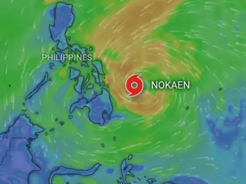 Áp thấp nhiệt đới mạnh lên thành bão Nokaen