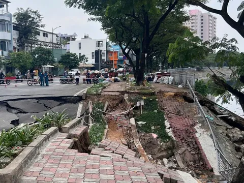 UBND phường Chánh Hưng thông tin về vụ sụt lún bờ kè kênh Tàu Hủ