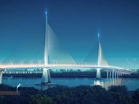 Phối cảnh cầu Long Hưng với thiết kế hình 'bảo kiếm' nối Đồng Nai và TP.HCM