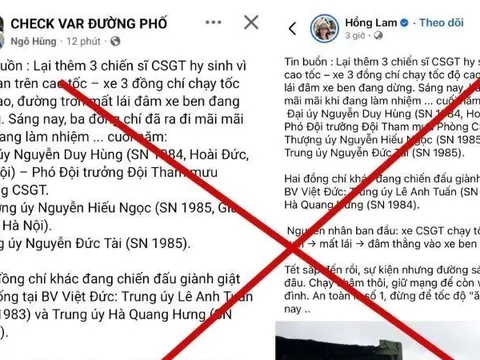 Cục CSGT lên tiếng về thông tin "3 chiến sĩ CSGT hy sinh trên cao tốc"