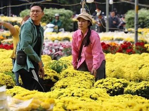 TPHCM mù mịt trong mưa trái mùa, người bán hoa 'ngồi trên đống lửa' ngày cận Tết