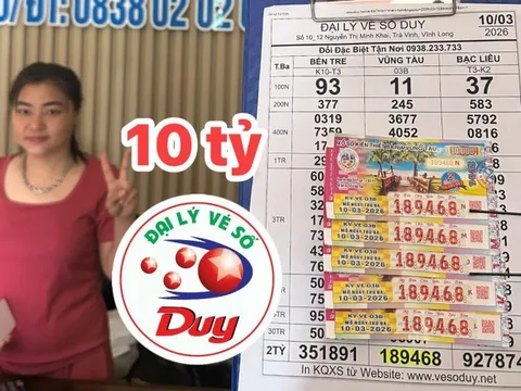 Xổ số miền Nam: Chiều 12-3, xuất hiện 11 vé trúng giải độc đắc