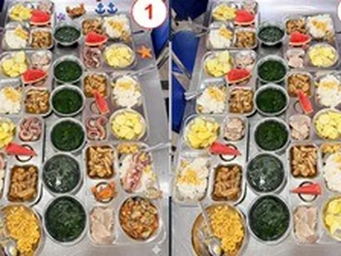 2 bức ảnh về bữa ăn trưa của trường học ở Hà Nội có chi tiết gây "hoang mang": Ai tinh mắt mới đoán ra vấn đề!