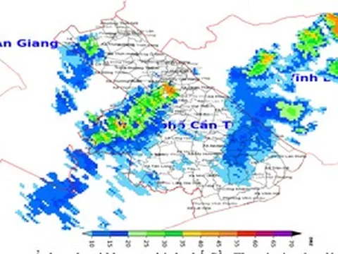 Dự báo nhiều nơi ở Cần Thơ có mưa, dông, sét vào chiều 14-5