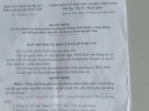 Quyết định lập đoàn giám sát trạm y tế của hội cựu chiến binh xã gây tranh luận