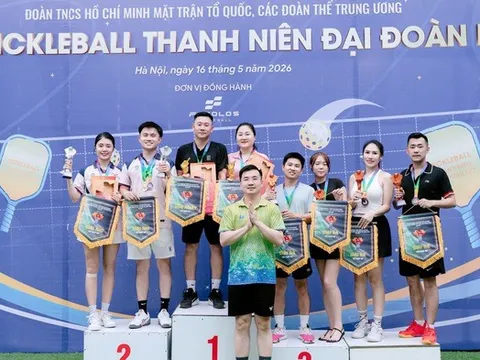 Đoàn Thanh niên Hội Luật gia Việt Nam dẫn đầu thành tích tại Giải Pickleball Thanh niên “Đại đoàn kết”