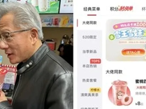 Thần tài đến: Tổng tài Nvidia Jensen Huang khiến món trà đào Mixue "cháy hàng"