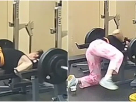 Thót tim khoảnh khắc người đàn ông bị thanh tạ nặng 145kg đè cổ trong lúc tập gym