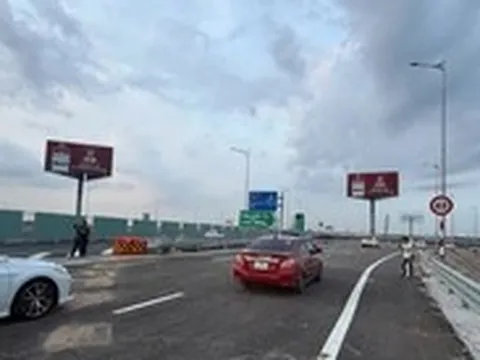 Xe đi cao tốc TP.HCM - Long Thành đã bắt đầu đi tuyến T2 để vào cao tốc Biên Hòa - Vũng Tàu
