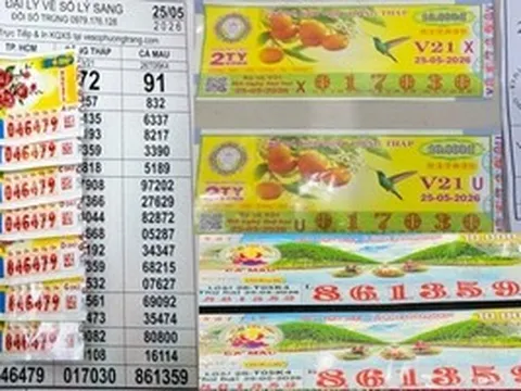 Sáng 26-5, lộ diện nơi trúng 3 giải độc đắc và 3 giải an ủi xổ số miền Nam