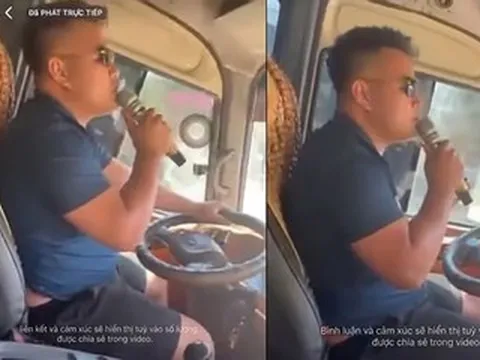 Tài xế vừa điều khiển ô tô vừa hát karaoke