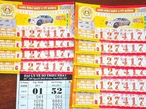 An Giang, Tây Ninh và Cần Thơ có nhiều người trúng xổ số miền Nam