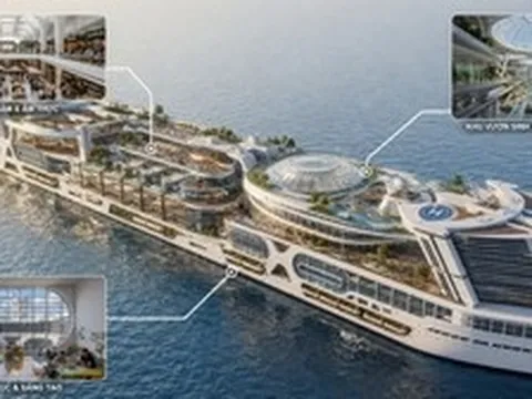 Siêu du thuyền được ví như "thành phố nổi" đầu tiên thế giới: Chứa tới 80.000 người, có cả bệnh viện, trường học và sân vận động 15.000 ghế