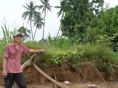 Quảng Ngãi: Sông Trà Khúc sạt lở, người dân thấp thỏm mỗi mùa mưa bão