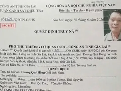 Truy nã đặc biệt nghi phạm nổ súng bắn chết người rồi bỏ trốn