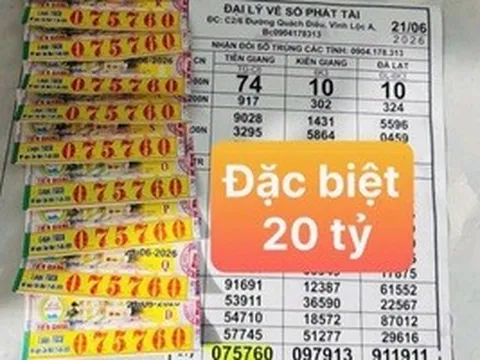 Xổ số miền Nam ngày 21-6: Giải độc đắc đài Tiền Giang lộ diện ở TPHCM