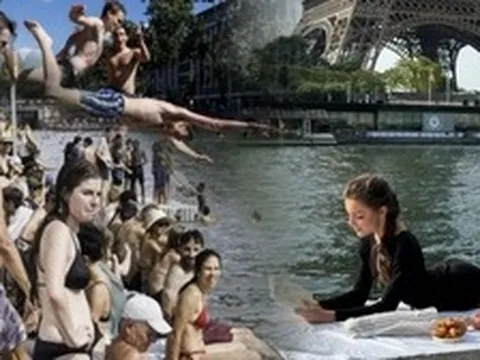 Dân Paris chen nhau tắm kênh dưới cái nóng 42 độ C, xem xong mới thấy điều hòa ở Việt Nam “quý như vàng”