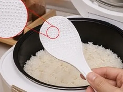 Vì sao muôi xới cơm luôn có nhiều hạt li ti nổi trên mặt?
